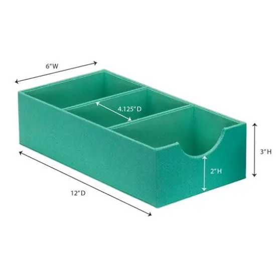 Household Essentials 3-Compartment Drawer Organizers, 2ct. Green {6}