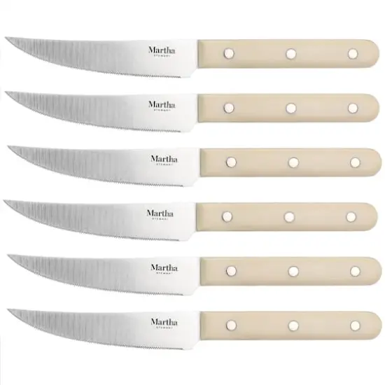 Martha Stewart Cream Stainless Steel 14 Piece Cutlery & Knife Block Set {5}