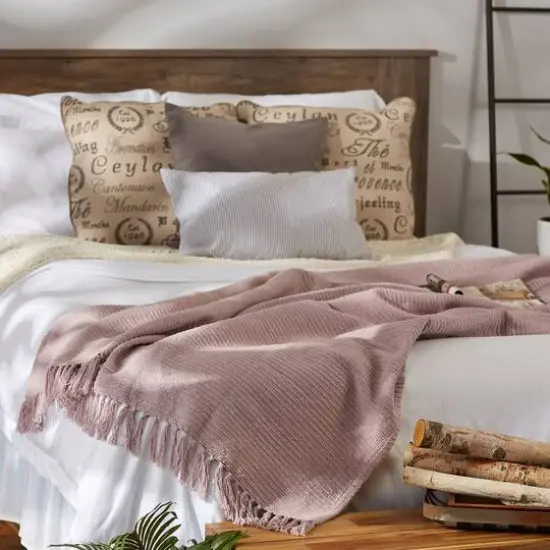 DII&reg; Dusty Lilac Solid Ribbed Throw {8}