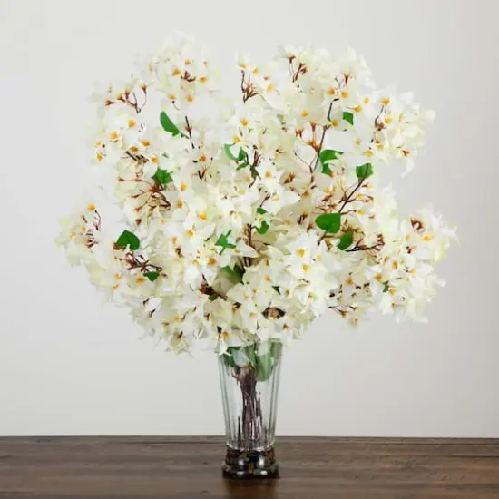 2.5ft. White Bougainvillea Arrangement in Glass Vase {7}