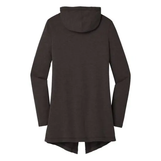 District® Women's Perfect Tri-blend Hooded Cardigan Black Frost {5}