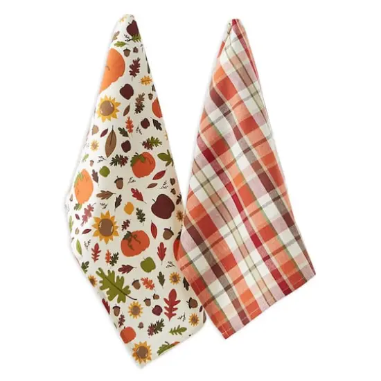 DII&reg; Pumpkin Spice Plaid Dishtowel Set {1}