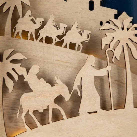 Glitzhome&reg; 17" Lighted Christmas Nativity Advent Calendar D&eacute;cor {6}
