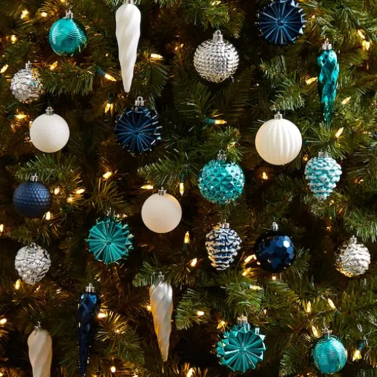 39ct. Holiday Deluxe Shatterproof Christmas Tree Ornament Box Set {6}