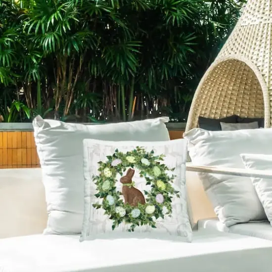 Stupell Industries Spring Easter Egg Wreath Outdoor Printed Pillow {3}