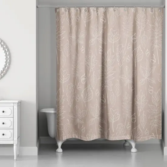 Dusty Rose Fall Leaves Shower Curtain {3}