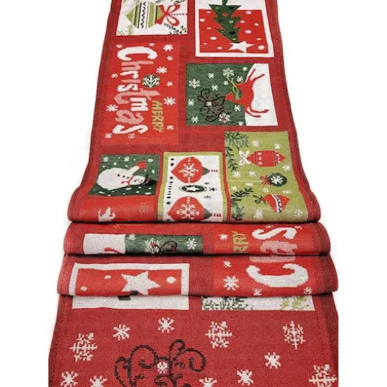 Wizardi 13.75" x 67" Holiday Patchwork Christmas Table Runner {5}