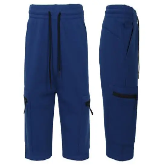 Galaxy by Harvic Men's Cargo Jogger Lounge Shorts Navy {1}