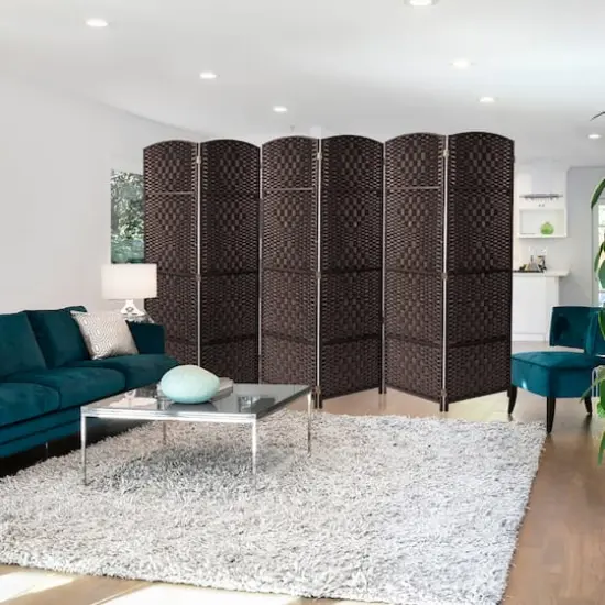 Sorbus 6-Panel Room Divider Brown {3}