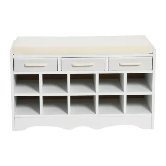 Household Essentials 32" Storage Bench White {5}