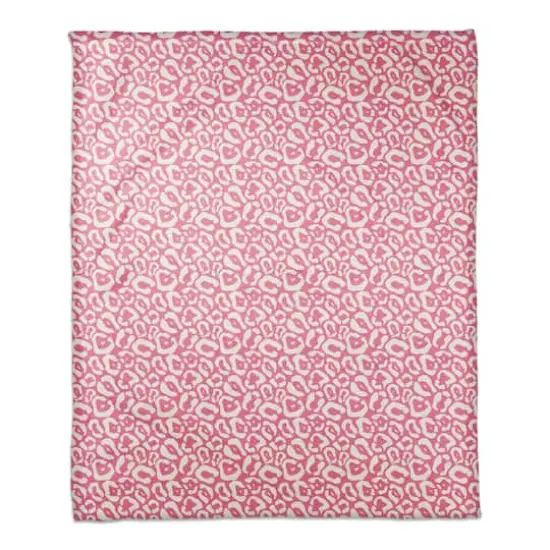 Pink & Cream Cheetah Fleece Throw Blanket {1}
