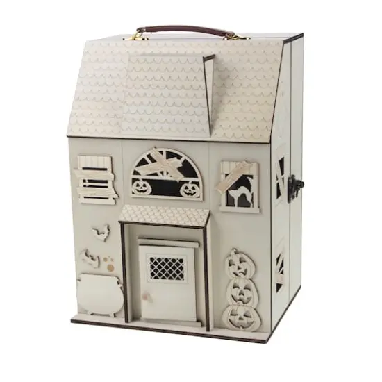 12.25" DIY Haunted Dollhouse Wood D&eacute;cor by Make Market&reg; {1}