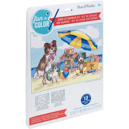 PencilWorks&trade; Summer Paws Color by Number Kit {6}