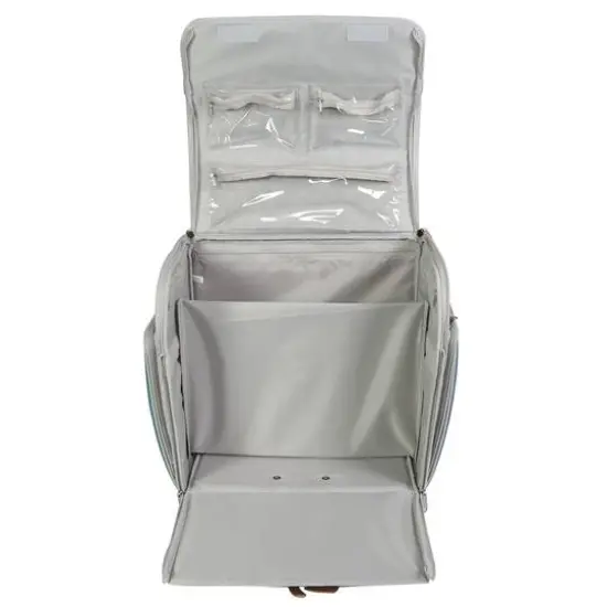 Everything Mary Blue & White Deluxe Collapsible Rolling Craft Bag {5}