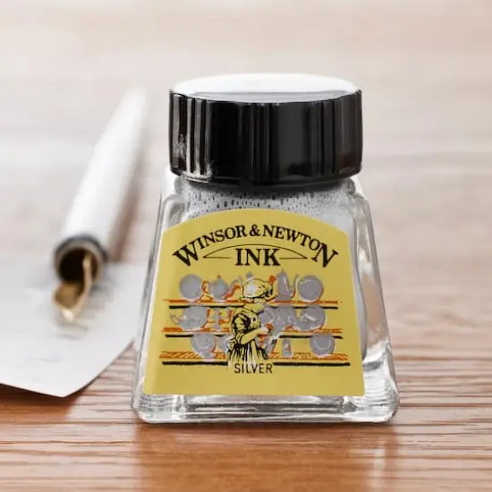 Winsor & Newton&reg; Drawing Ink, 14mL Silver {3}
