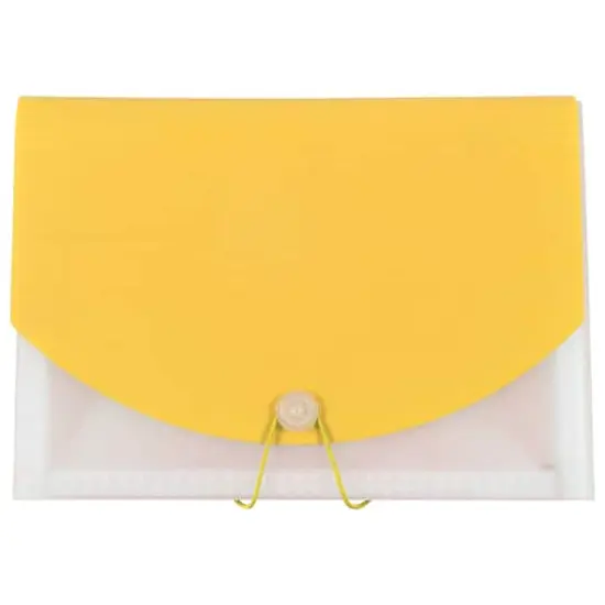 JAM Paper 9.5" x 13" Two-Tone Yellow Plastic Accordion Folder {1}