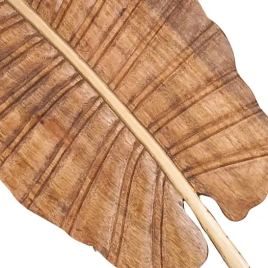 Brown Mango Wood Coastal Leaf Wall D&eacute;cor Set {6}