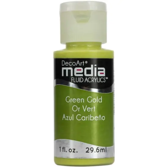 DecoArt Media&reg; Fluid Acrylic Paint, 1oz. Green Gold {1}