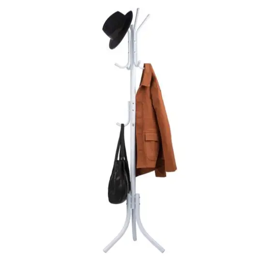 Mind Reader 67" 3-Tier 11-Hook Coat Rack White {7}