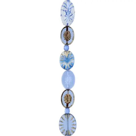 Beam Blue Czech Glass Oval Bead Mix by Bead Landing&trade; {4}