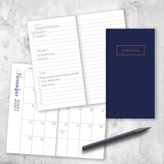 TF Publishing Classic Navy Undated Monthly Pocket Planner {5}