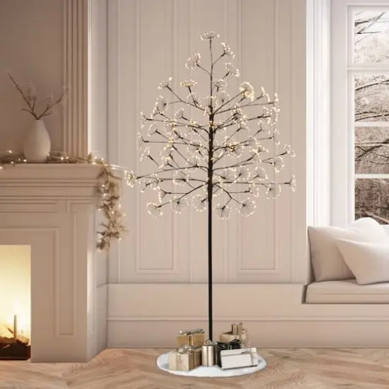 6ft. Pre-Lit Twig Artificial Christmas Tree, Warm White Micro LED Lights {3}