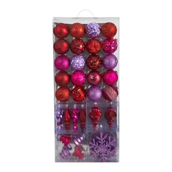 50ct. Holiday Deluxe Shatterproof Christmas Tree Ornament Box Set {5}