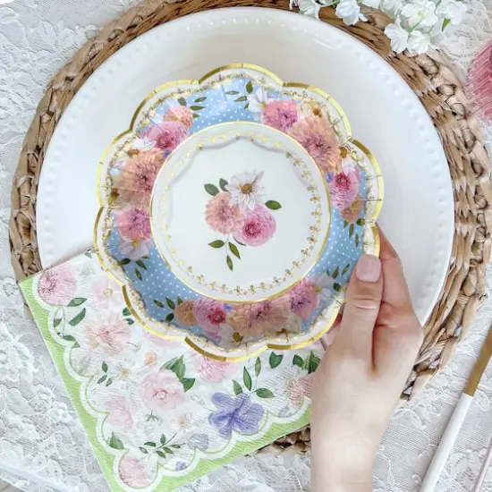 Kate Aspen&reg; 7" Vintage Floral Tea Party Paper Plates, 16ct. {5}
