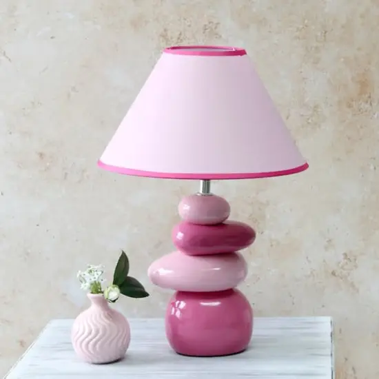 Creekwood Home Priva Pink 17.25" Stacking Stones Table Lamp {3}
