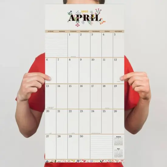 TF Publishing 2025 Big Grid Floral Wall Calendar {7}