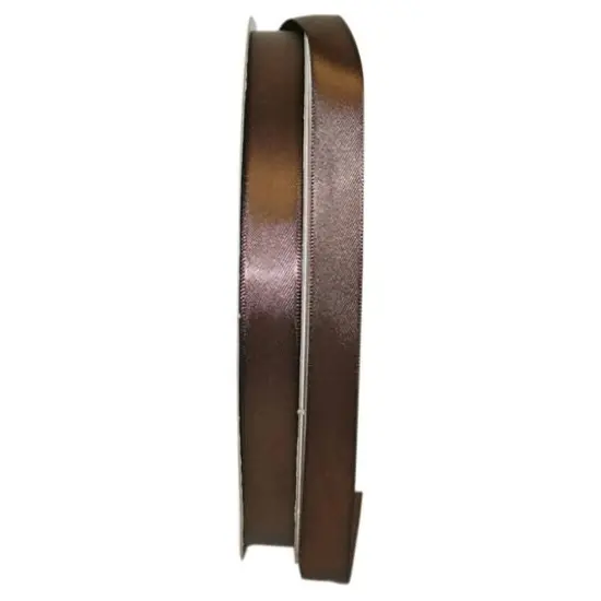 JAM Paper 5/8" x 100yd. Double Face Satin Ribbon Brown {1}