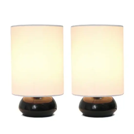 Simple Designs&trade; Gemini Colors 2-Pack Mini Touch Table Lamp Set Black and White {3}