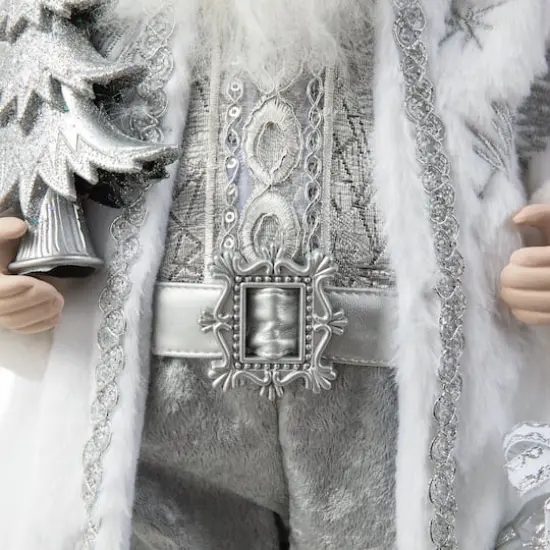 Glitzhome&reg; 18" Faux Fur Christmas Frosty Santa Figurine {6}