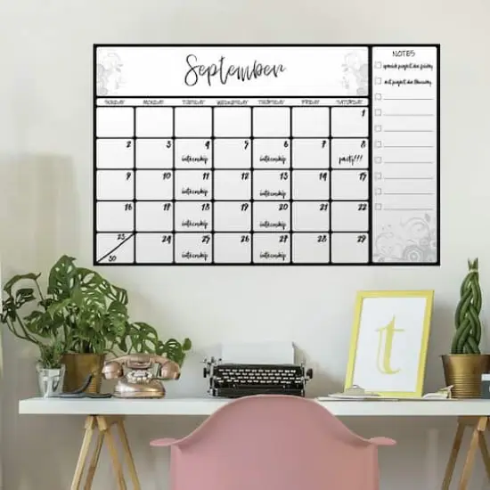 RoomMates Scroll Dry Erase Calendar Peel & Stick Decal {4}