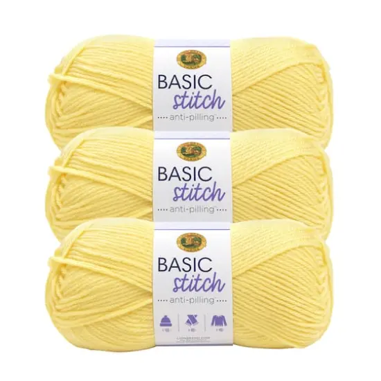 3 Pack Lion Brand&reg; Basic Stitch Anti Pilling&trade; Yarn Lemonade {1}