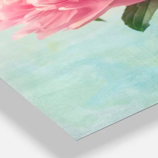 Designart Pink Peony Flowers in Vase Floral Wall Clock {6}