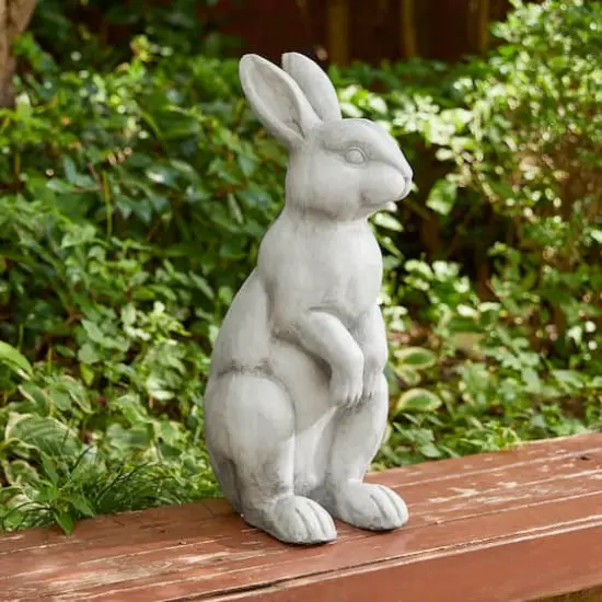 Glitzhome&reg; 22.75" MGO White Standing Rabbit Statue {5}