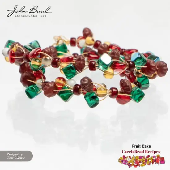 John Bead Czech Glass Recipe Box Beading Kit Fruit Cake {3}