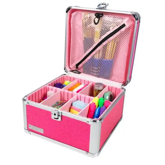 Vaultz Pink Bling Divided Storage Box {4}