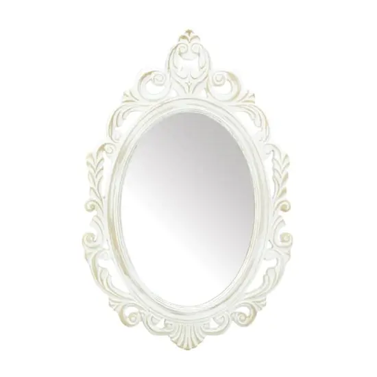 23.5" Antiqued White Wall Mirror {1}