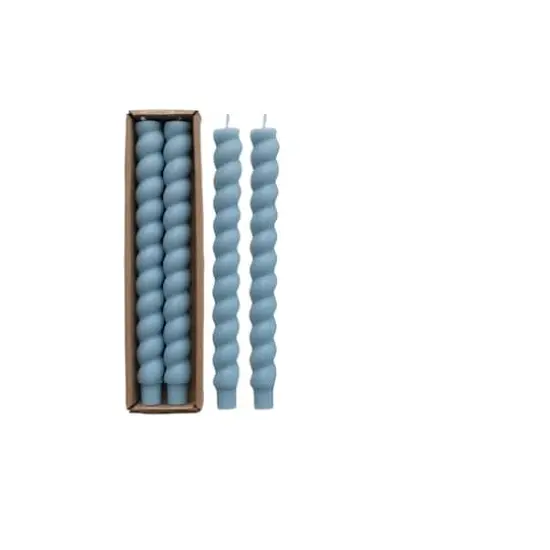Hello Honey&reg; 10" Light Blue Unscented Twisted Taper Candles, 2ct. {3}