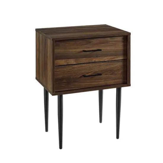 Walker Edison Dark Walnut Modern Nightstand {1}