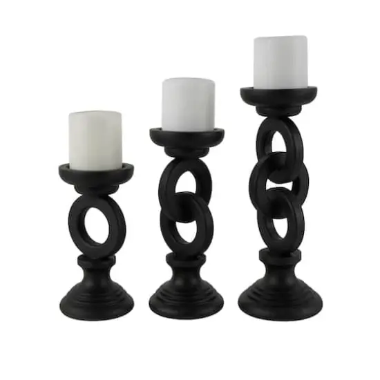 Black Chain Link Candle Holder Set {4}