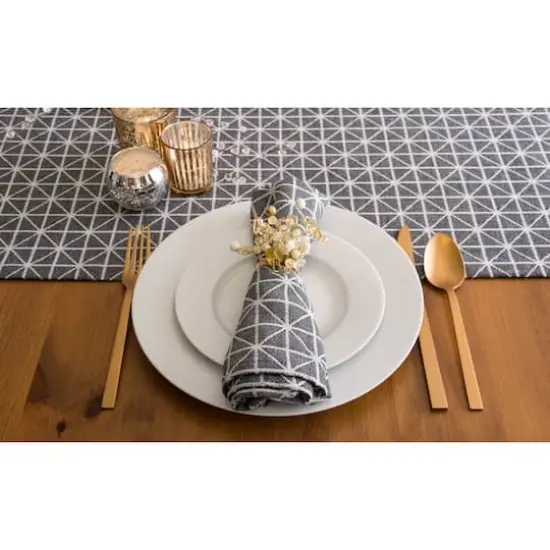 Black and White Triangle Table Runner 14" x 72" {3}