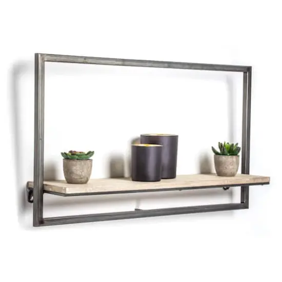 White Rustic Hanging One Shelf Rack {3}