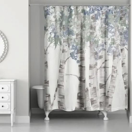 Birch Trees 71" x 74" Shower Curtain {1}