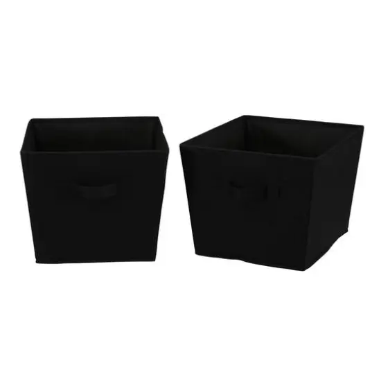 Household Essentials Tapered Fabric Storage Bins, 2ct. Black {1}