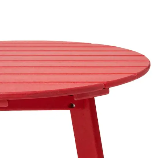 Glitzhome&reg; 32" Red Round Outdoor Coffee Table {8}