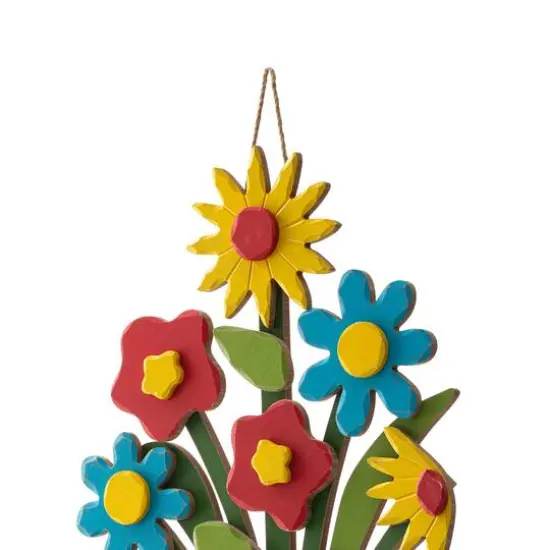 Glitzhome&reg; 22" Wooden Blooming Flowers Wall D&eacute;cor {7}