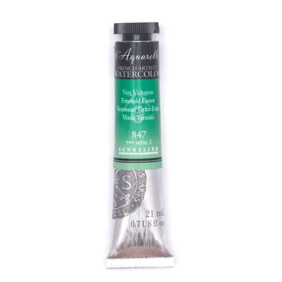 Sennelier French Artists' Watercolor, 21mL 847 Emerald Green S1 {1}